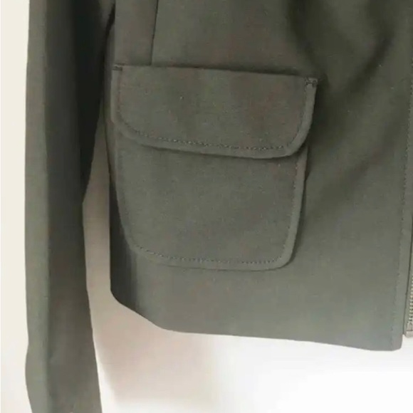 MICHAEL MICHAEL KORS Studded Moto Jacket Blazer Olive Women's Size Petite. S - Picture 7 of 7